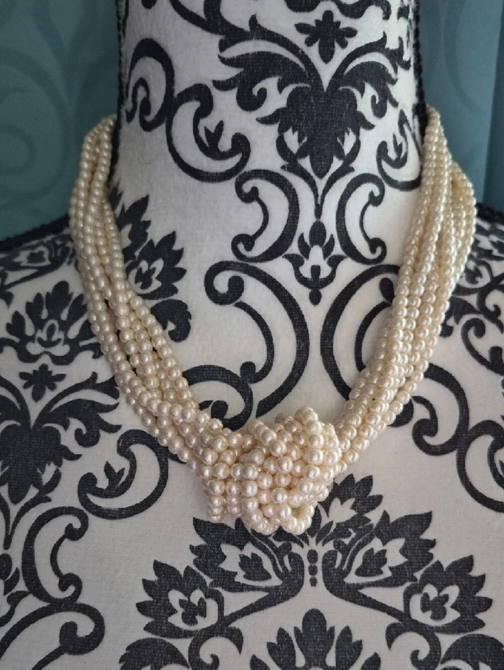 Multi-Strand Ivory Pearl Necklace by
